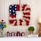 Glitzhome&#xAE; 19&#x22; American Flag Square Fabric Wreath